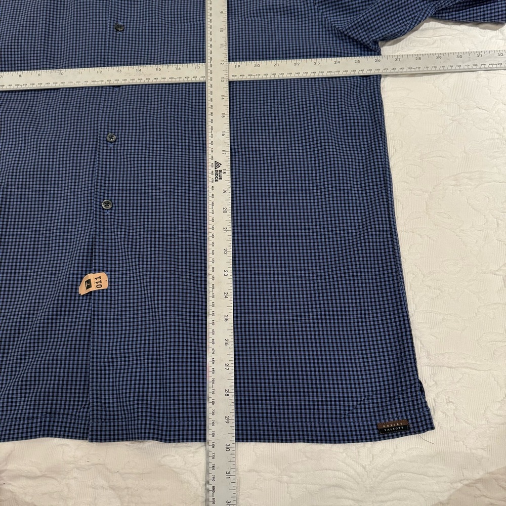 Robert Talbott Seersucker Button Down Shirt Xl Bl… - image 7
